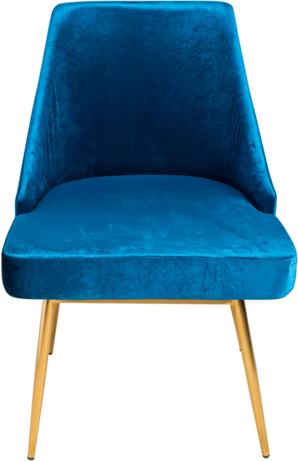 Blue Velvet Dining Chair PNG Transparent Background