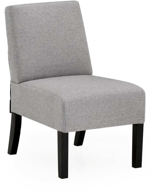 Modern Grey Upholstered Accent Chair PNG