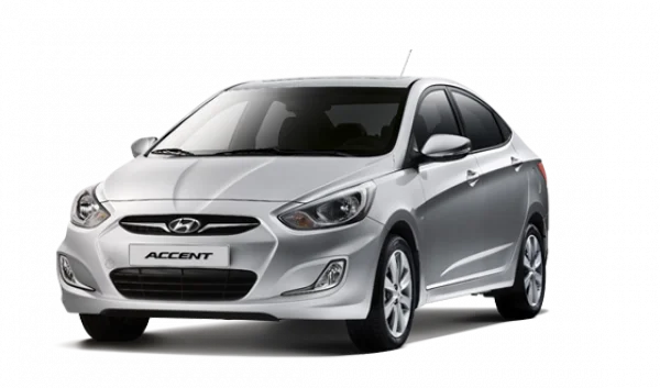 Silver Hyundai Accent Car PNG Transparent Background