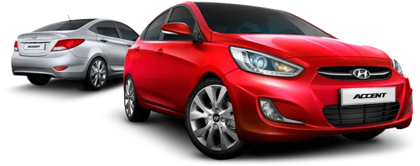 Red and Silver Hyundai Accent Cars PNG