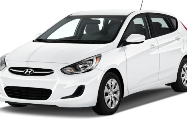White Hyundai Accent Hatchback PNG Transparent Background