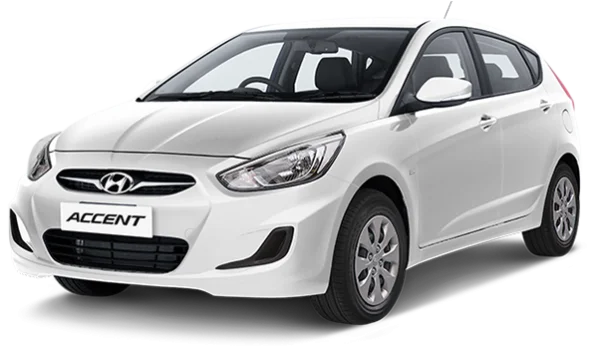 White Hyundai Accent Car PNG Transparent Background