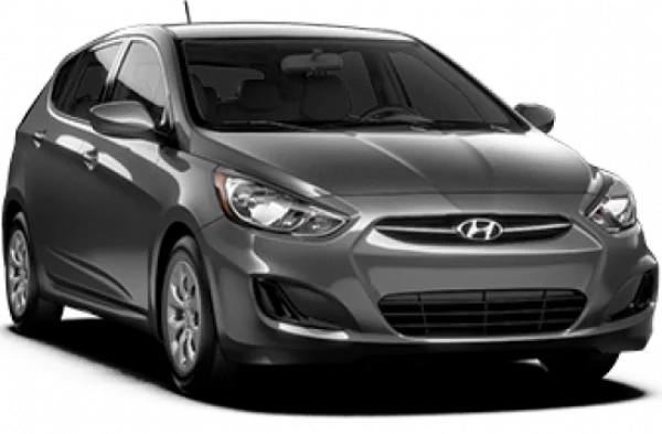 Gray Hyundai Accent Hatchback Car PNG Transparent Background