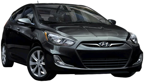 Dark Grey Hyundai Accent Hatchback Car PNG