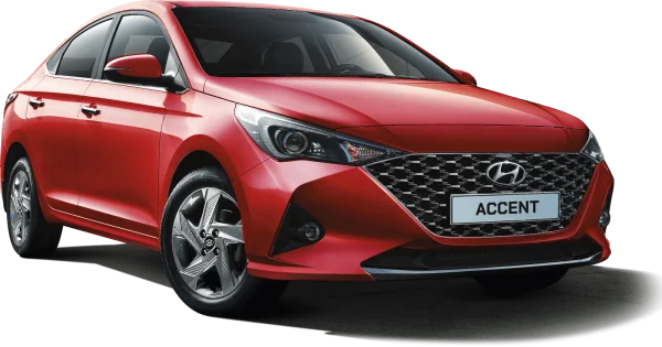 Red Hyundai Accent Car PNG Transparent Background