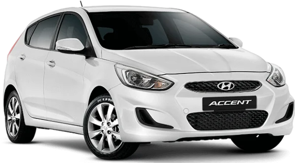 White Hyundai Accent Car PNG Transparent Background