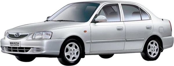 Silver Hyundai Accent Car PNG Transparent Background