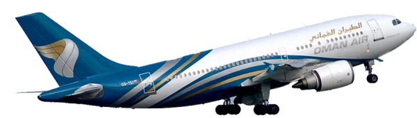 Oman Air Passenger Plane PNG Transparent Background