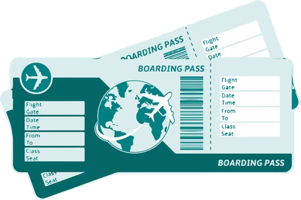 Two Teal Airplane Boarding Passes PNG Transparent