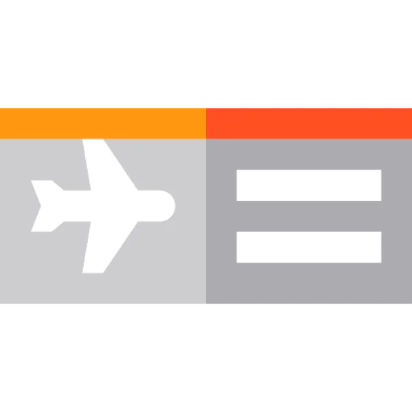 Airplane and Equals Sign Icons PNG Transparent