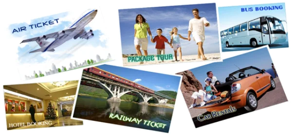 Travel Booking Services Collage PNG Transparent Background