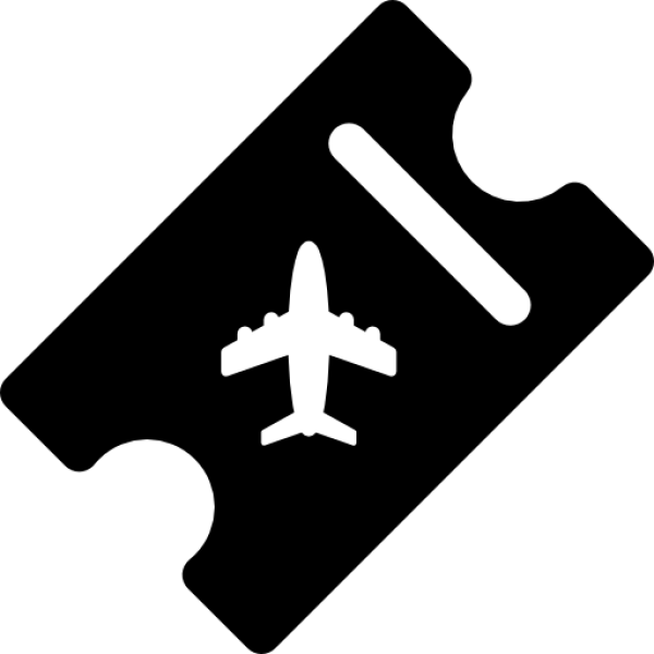 Airplane Ticket Icon PNG Transparent Background
