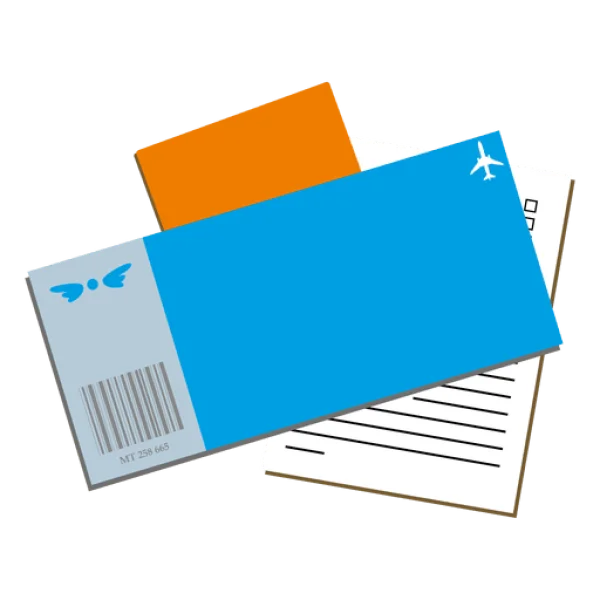 Airplane Tickets and Travel Documents PNG