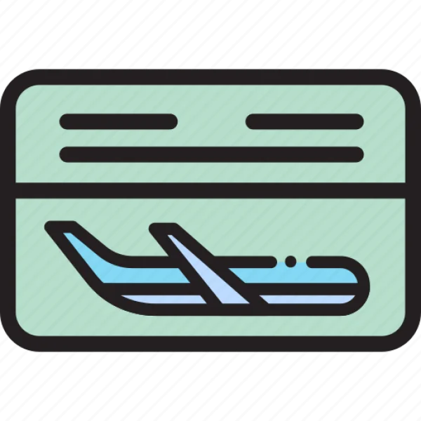 Boarding Pass with Airplane Icon PNG