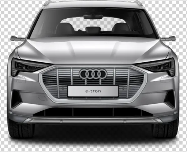 Audi E-tron Front View Silver Car PNG Transparent