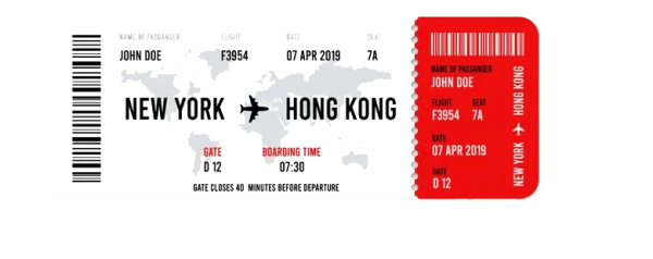 Flight Ticket Boarding Pass PNG Transparent Background