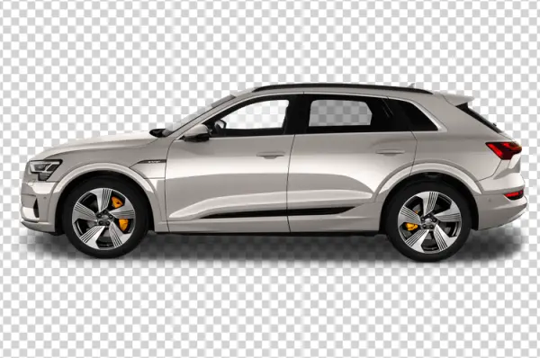 Audi E-tron Silver SUV Transparent Background PNG