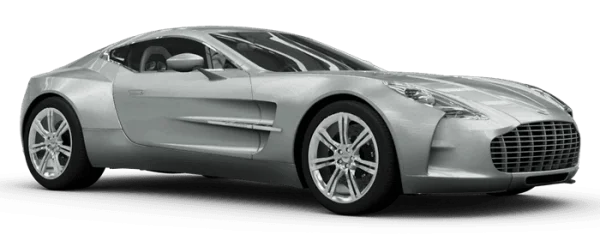Silver Luxury Sports Car PNG Transparent Background