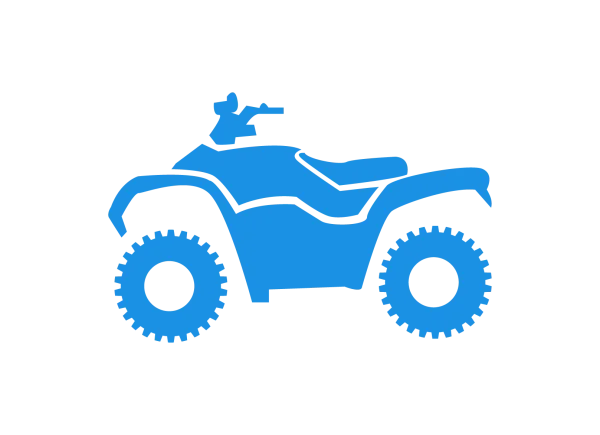 Blue ATV Quad Bike Icon PNG Transparent Background