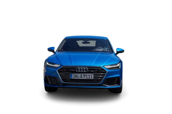 Blue Audi Car Front View PNG Transparent