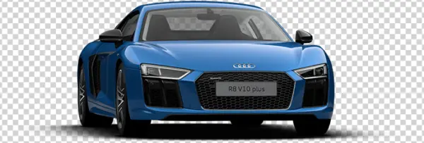 Blue Audi R8 V10 plus Car PNG Transparent Background