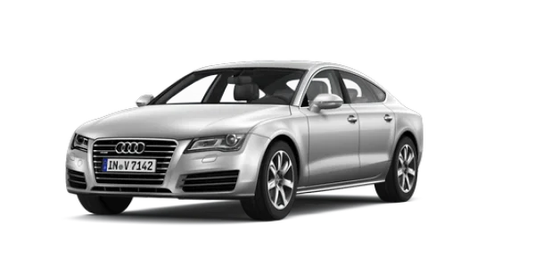Silver Audi A7 Sedan Car PNG Transparent Background