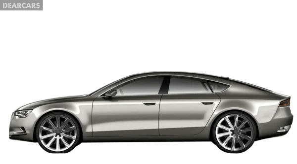 Silver Audi Sedan Car PNG Transparent Background