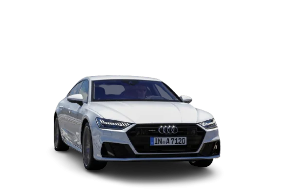 White Audi A7 Sedan PNG Transparent Background