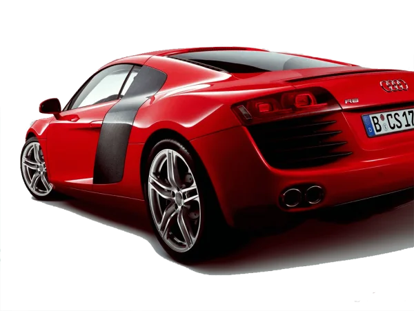 Red Audi R8 Sportscar PNG Transparent Background