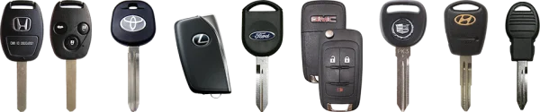 Assorted Car Keys and Remote Fobs PNG