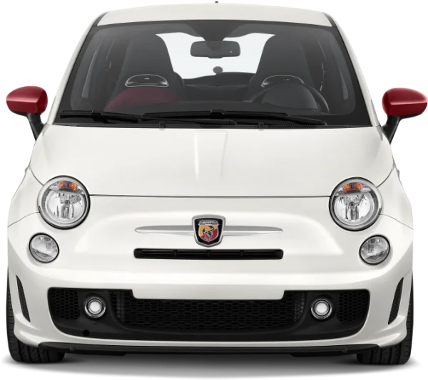 White Fiat 500 Abarth Car PNG Transparent Background