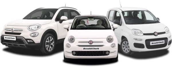 Three White Fiat Cars Group Transparent PNG