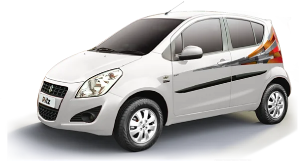 White Maruti Suzuki Ritz Car PNG Transparent Background