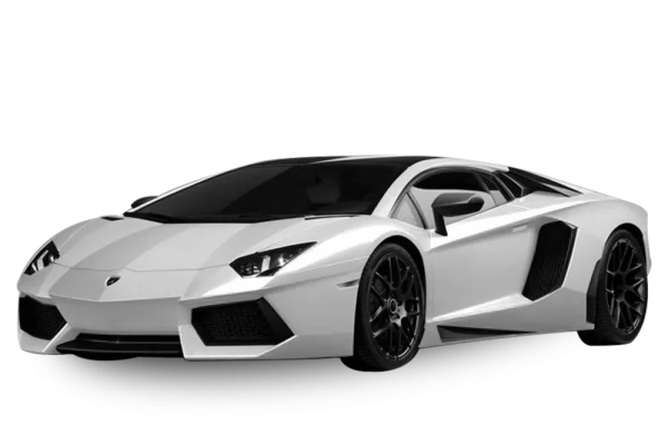 White Lamborghini Sports Car PNG Transparent Background
