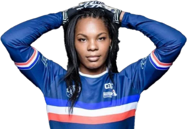 Female Cyclist in Blue Jersey PNG Transparent