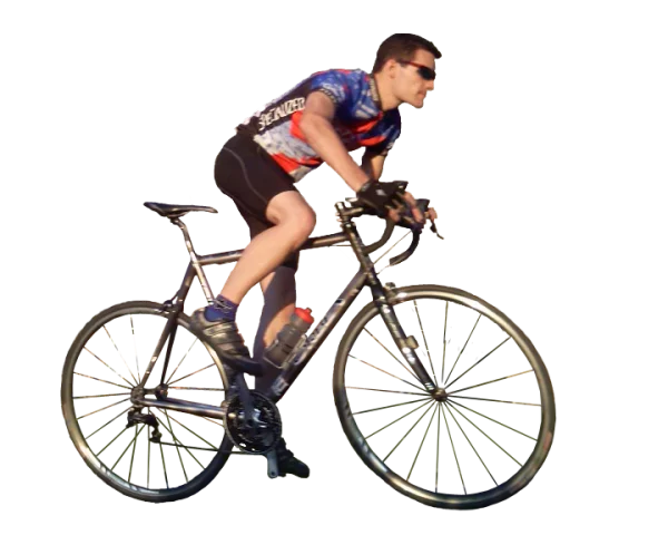 Male Cyclist on Road Bike PNG Transparent