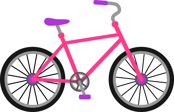 Cartoon Pink Bicycle Transparent Background