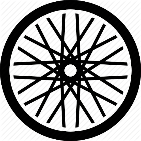 Bicycle Wheel Line Art Icon PNG