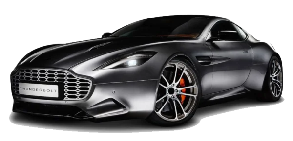 Black Thunderbolt Sports Car PNG Transparent Background