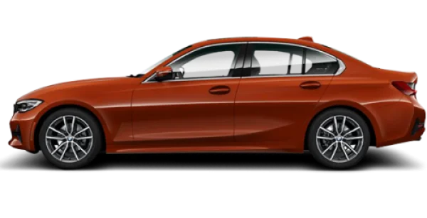 Orange BMW 3 Series Sedan PNG Transparent Background