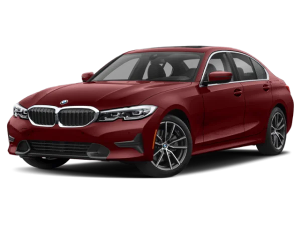 Dark Red BMW 3 Series Sedan PNG Transparent Background