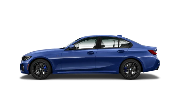 Blue BMW Car Side View PNG Transparent Background