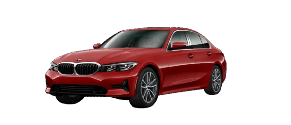Red BMW Sedan PNG Transparent Background