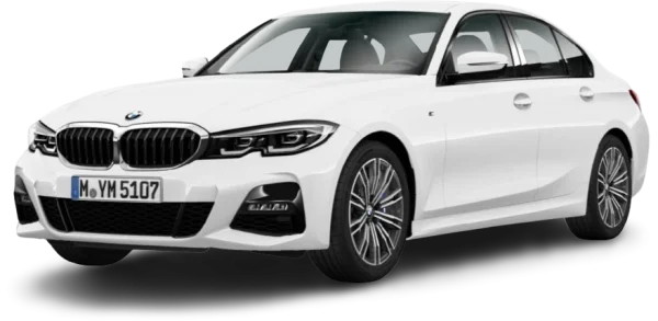 White BMW 3 Series Car PNG Transparent Background