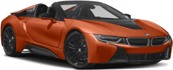 Orange BMW i8 Convertible PNG Transparent Background