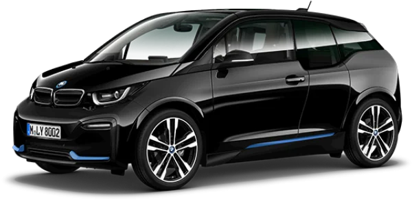 Black BMW i3 Electric Car PNG Transparent Background