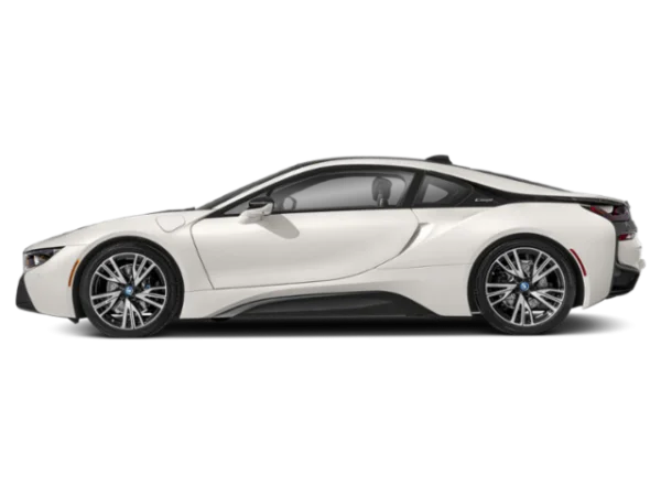 White BMW i8 Sports Car PNG Transparent Background