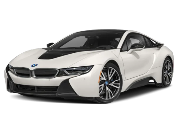 White BMW i8 Sports Car PNG Transparent Background