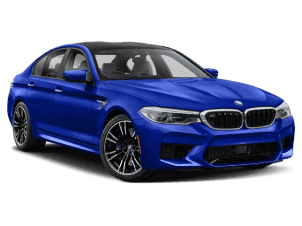 Blue BMW M5 Sedan PNG Transparent Background