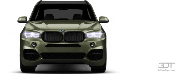 Olive Green BMW X5 SUV Front View PNG